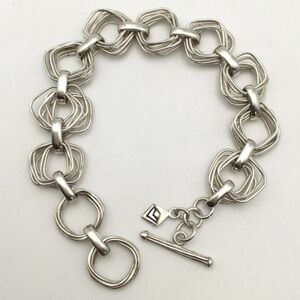 Silpada 925 Sterling Silver Square Link Modernist Toggle Bracelet B1958
